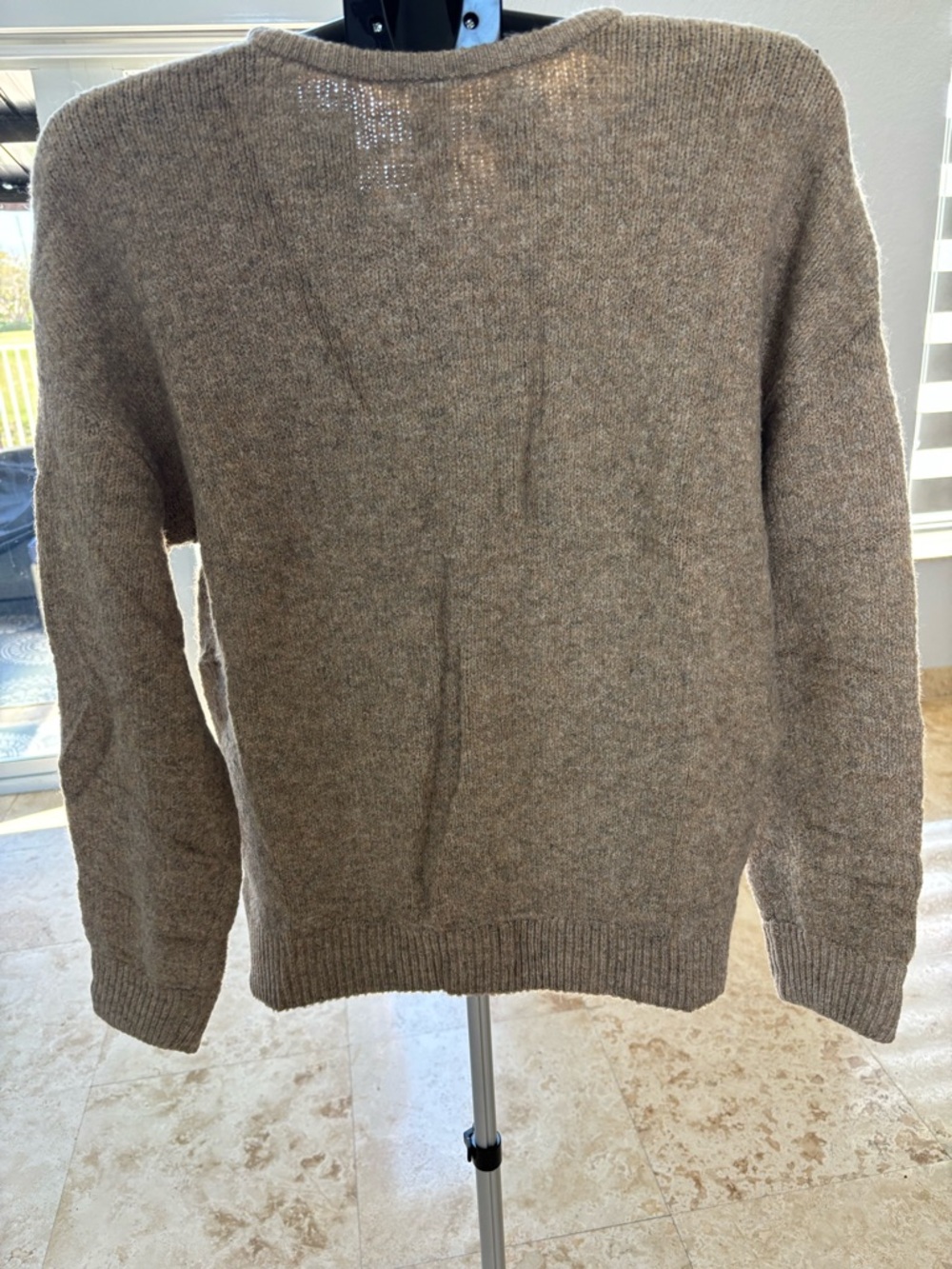 Classic Crewneck Button Cardigan - Olive Brown - Picture 6 of 6